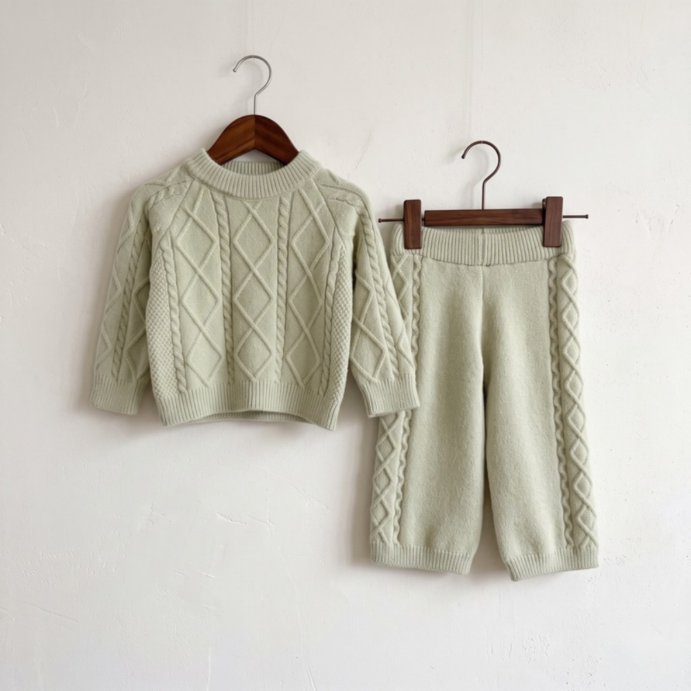 Lilo Knit Top and Pants Set - Bean Green