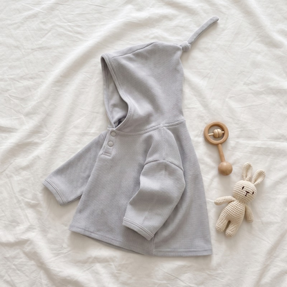 Lilo Waffle Hooded Sweatshirt - Light Grey