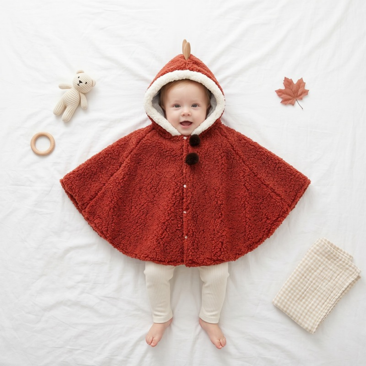 Lilo Dinosaur Hooded Cape - Brick Red Dinosaur