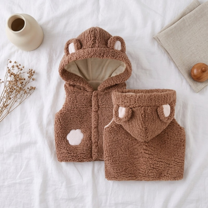 Lilo Sherpa Lamb Fleece Vest - Brown Bear
