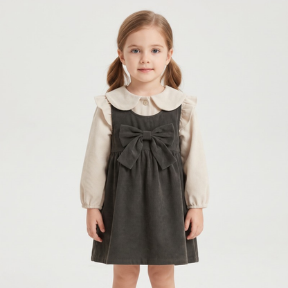 Lilo Corduroy Pinafore Dress and Cardigan Set