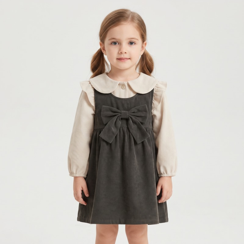 Lilo Corduroy Pinafore Dress and Cardigan Set