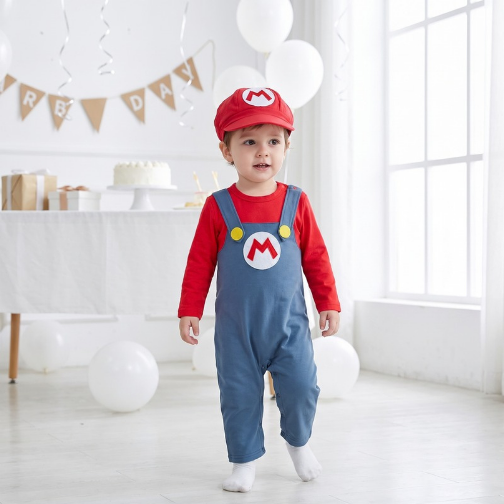 Lilo Darling Baby Suspender Romper - Red