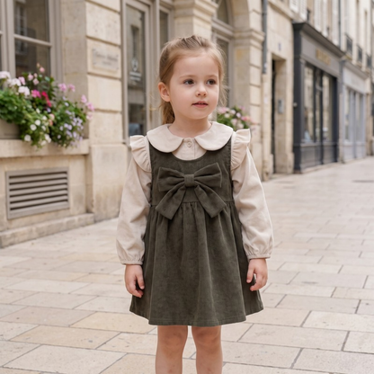 Lilo Corduroy Pinafore Dress and Cardigan Set