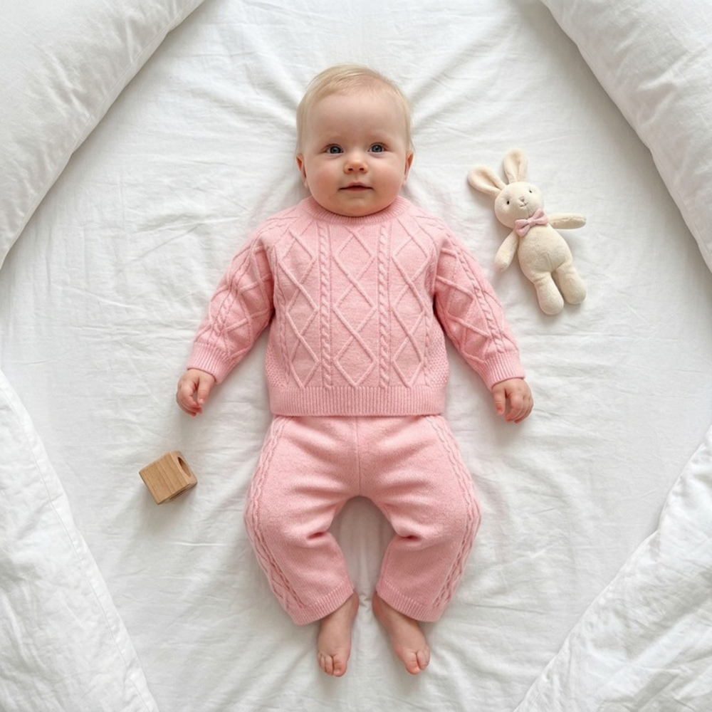 Lilo Knit Top and Pants Set - Pink