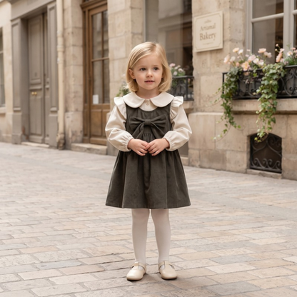 Lilo Corduroy Pinafore Dress and Cardigan Set