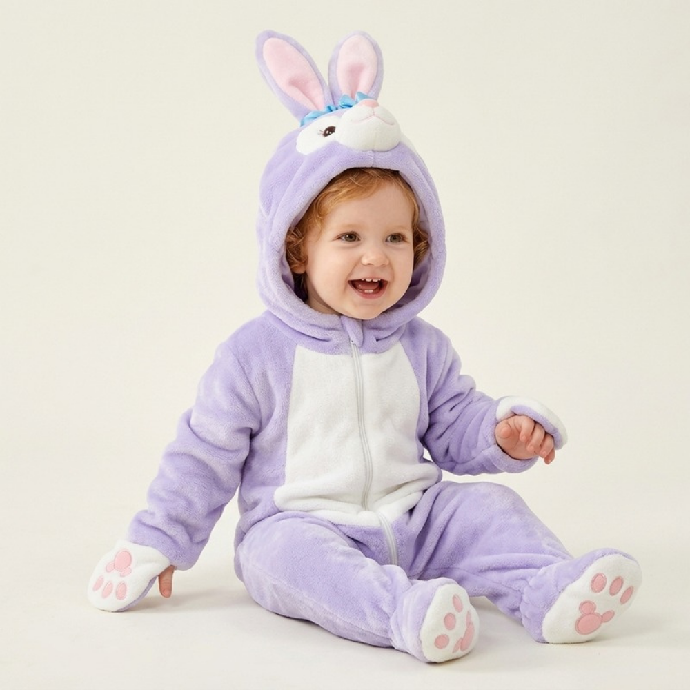 Lilo Animal Winter Romper - Lavender Bunny