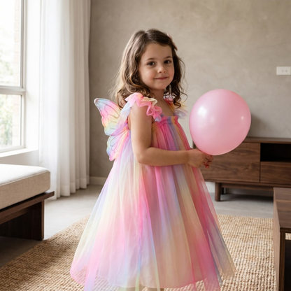 Lilo Rainbow Wings Tutu Dress - Pastel Rainbow