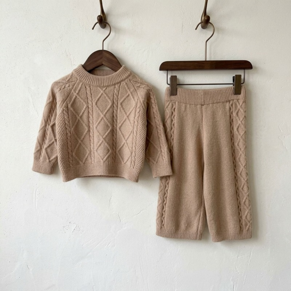 Lilo Knit Top and Pants Set - Camel