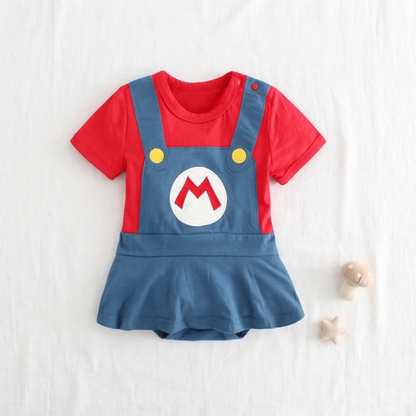 Lilo Blossom Baby Princess Romper - Red Suspender
