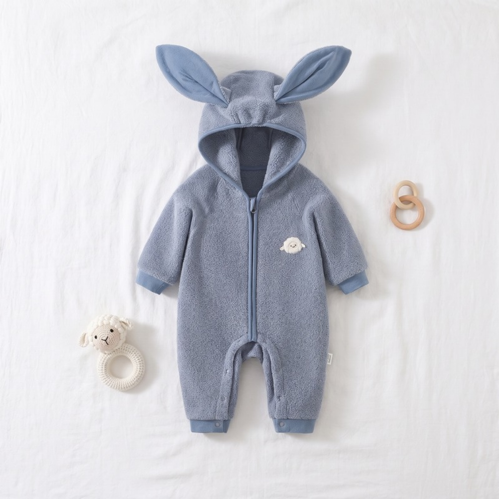 Lilo Bunny Ear Hooded Snowsuit - Dusty Blue