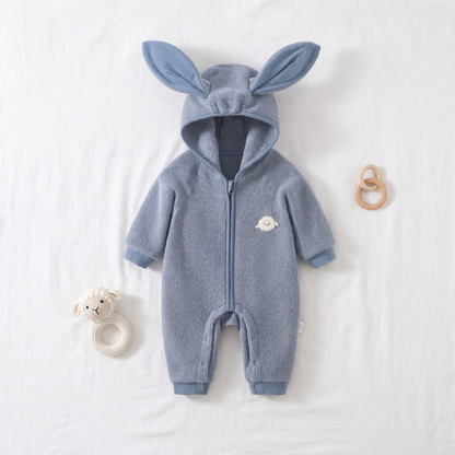 Lilo Bunny Ear Hooded Snowsuit - Dusty Blue