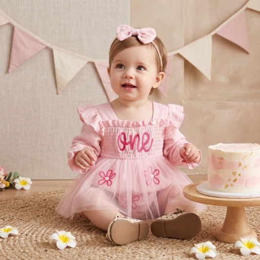 Lilo Birthday Romper Dress - Pink