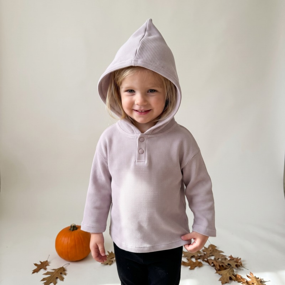 Lilo Waffle Hooded Sweatshirt - Dusty Lavender