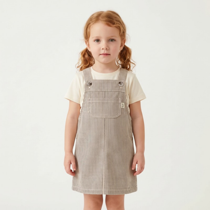 Lilo Denim Overall Skirt - Striped