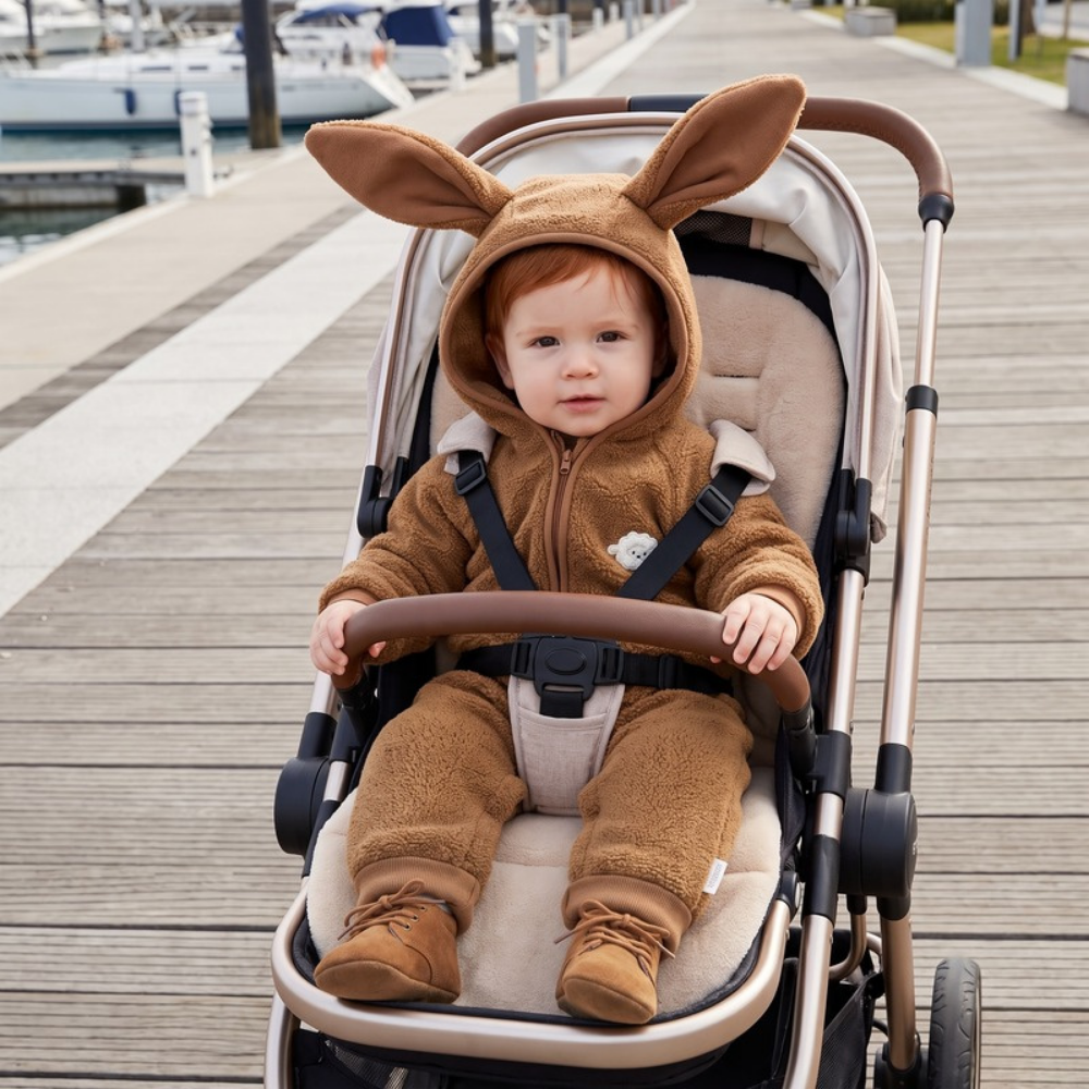 Lilo Bunny Ear Hooded Snowsuit - Camel Brown