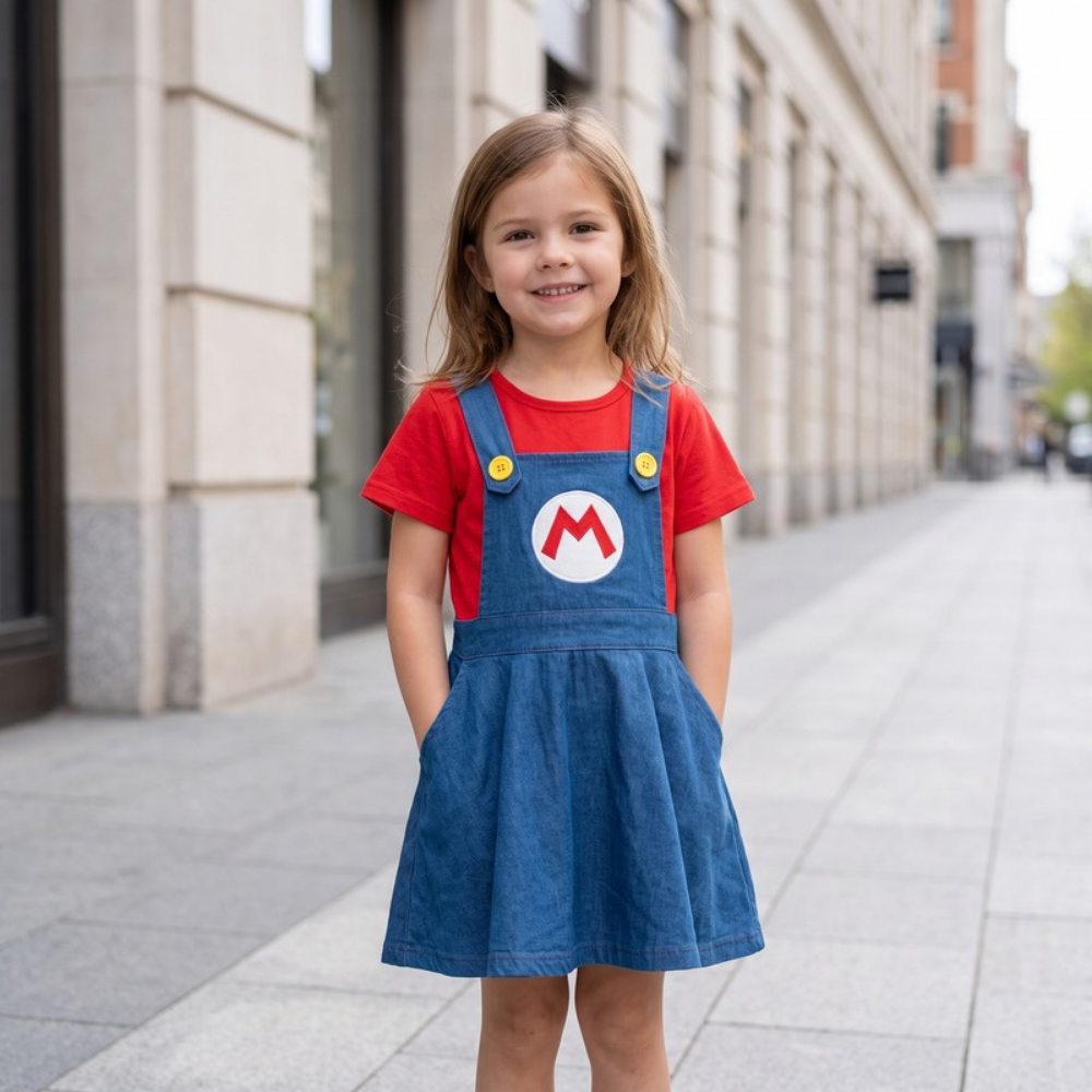 Lilo Blossom Baby Princess Romper - Red Suspender