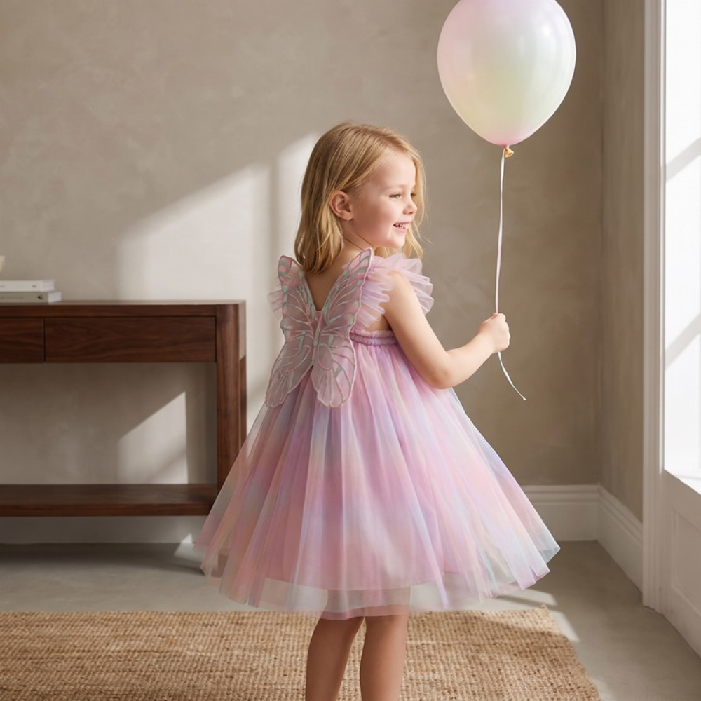 Lilo Rainbow Wings Tutu Dress - Lilac Rainbow