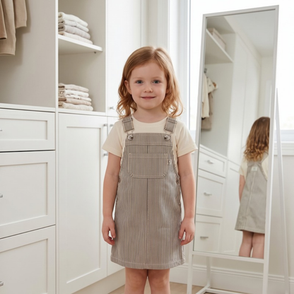 Lilo Denim Overall Skirt - Striped