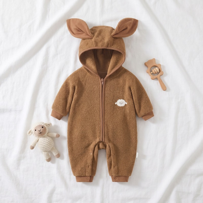 Lilo Bunny Ear Hooded Snowsuit - Camel Brown