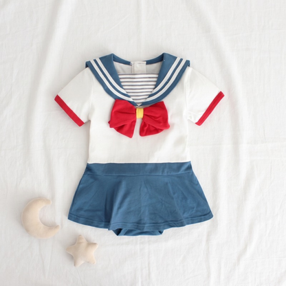 Lilo Blossom Baby Princess Romper - Sailor Blue