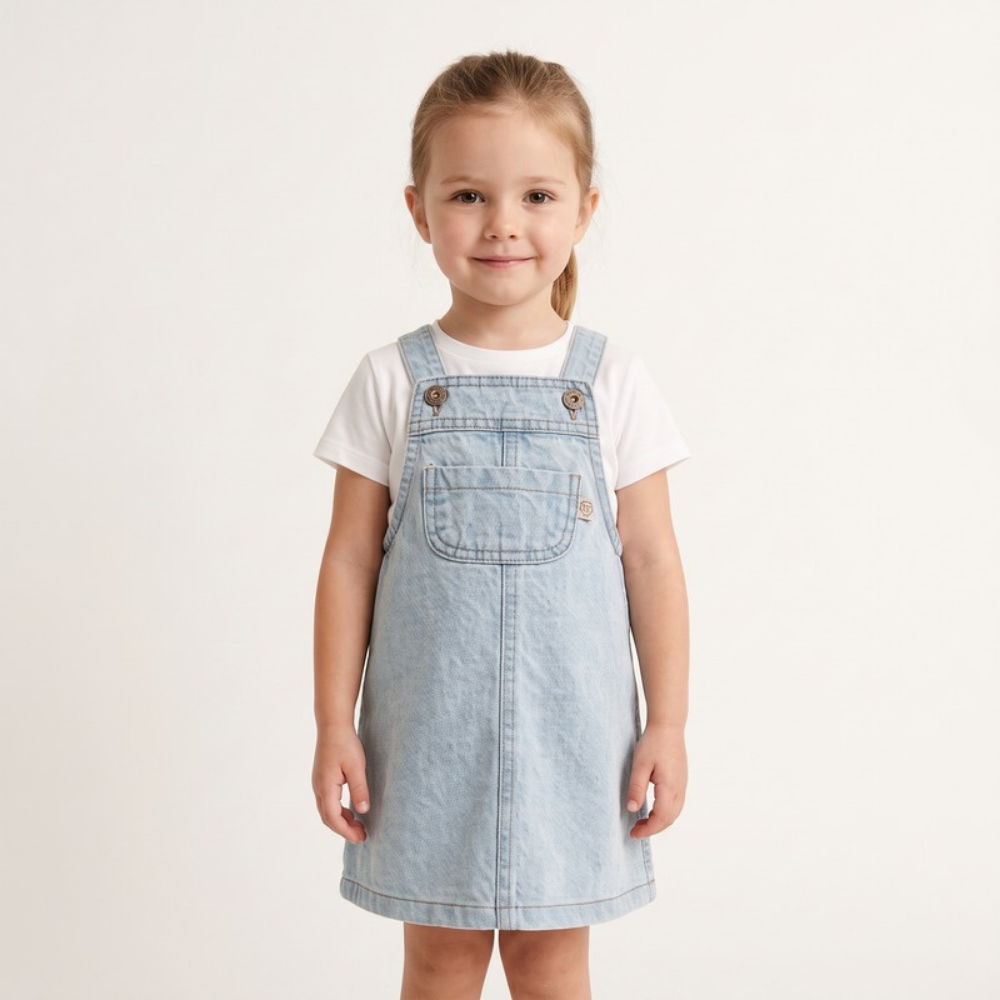 Lilo Denim Overall Skirt - Blue Denim