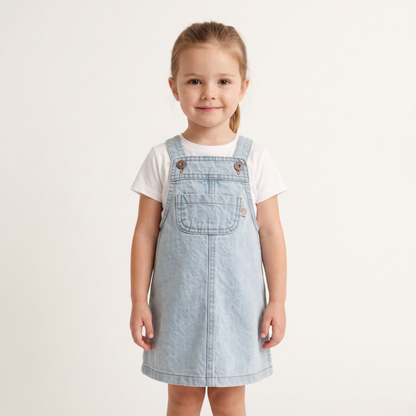 Lilo Denim Overall Skirt - Blue Denim