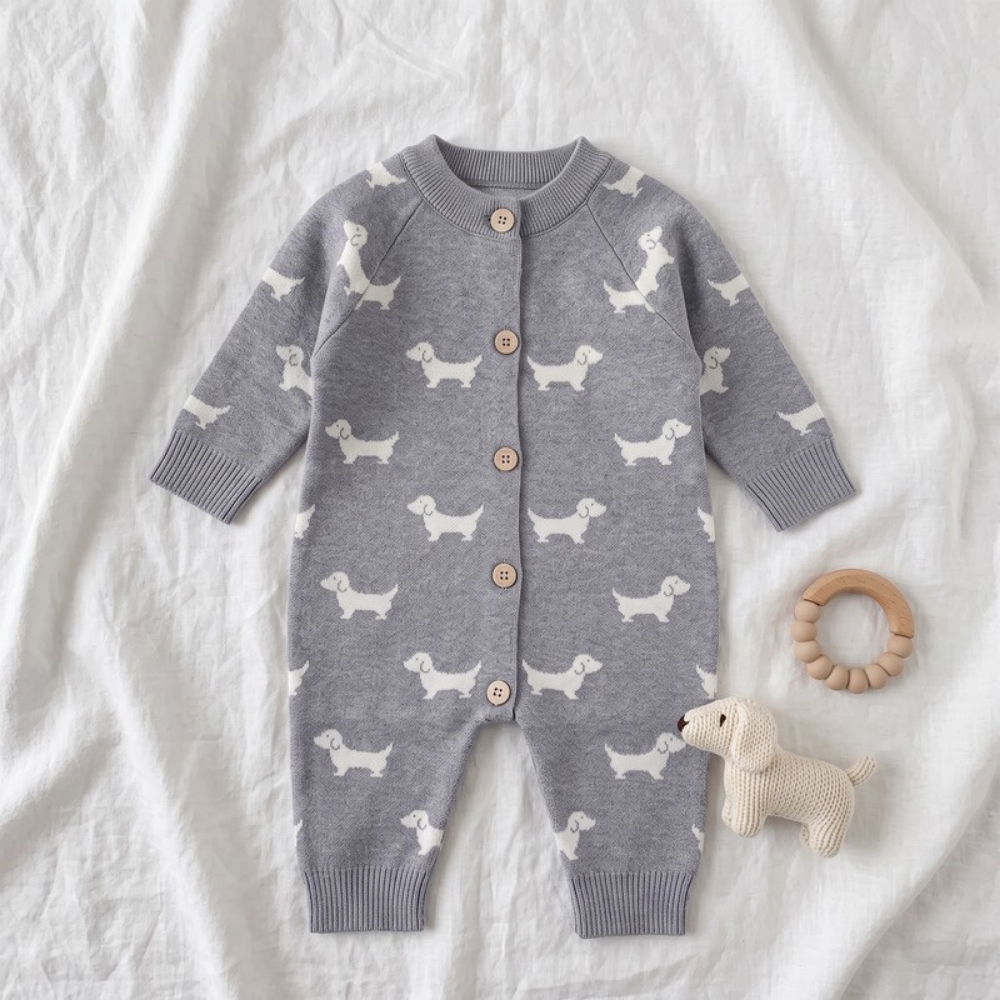Lilo Knitted Sweater Romper - Grey