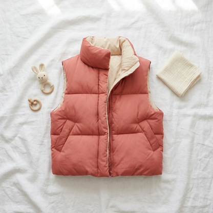 Lilo Stand Collar Padded Vest - Dusty Rose