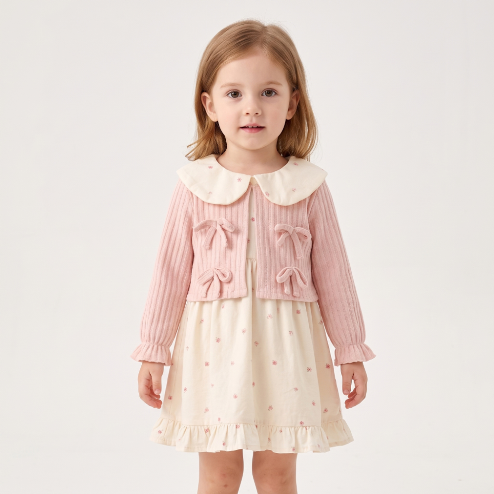 Lilo Doll Collar Floral Dress - Pink