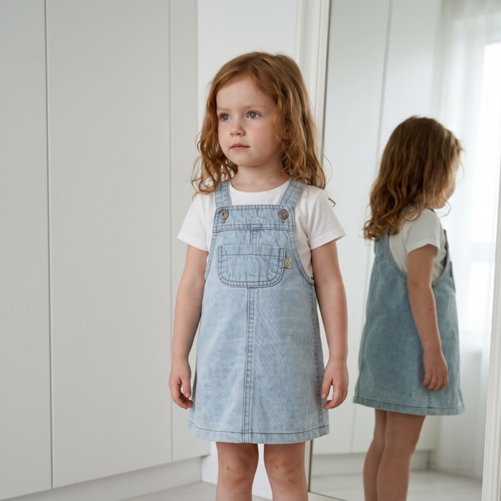 Lilo Denim Overall Skirt - Blue Denim