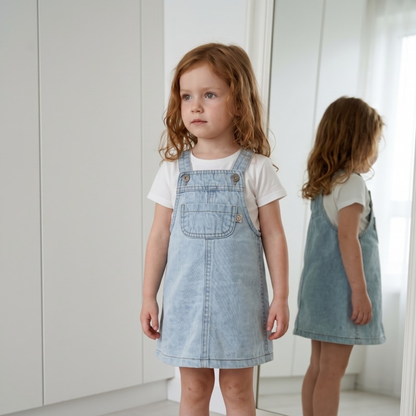 Lilo Denim Overall Skirt - Blue Denim