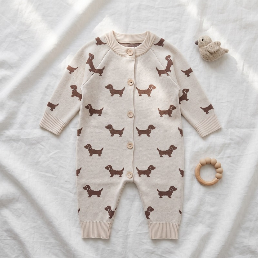 Lilo Knitted Sweater Romper - Cream
