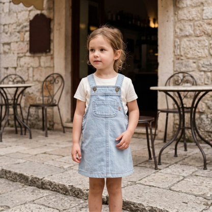 Lilo Denim Overall Skirt - Blue Denim