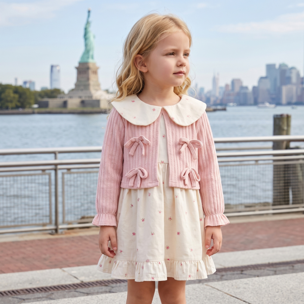 Lilo Doll Collar Floral Dress - Pink