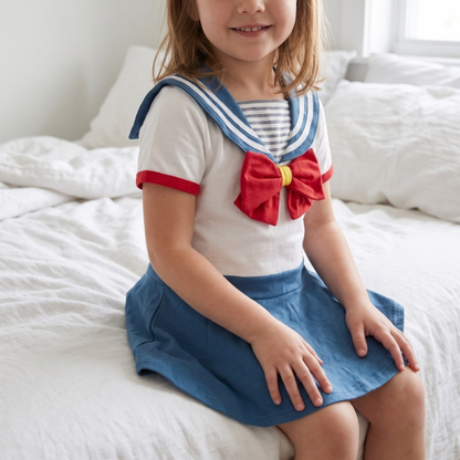 Lilo Blossom Baby Princess Romper - Sailor Blue