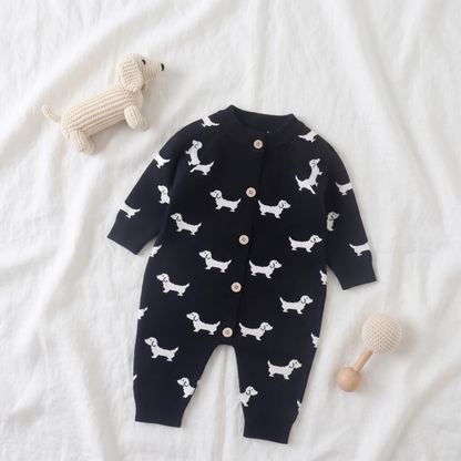 Lilo Knitted Sweater Romper - Black