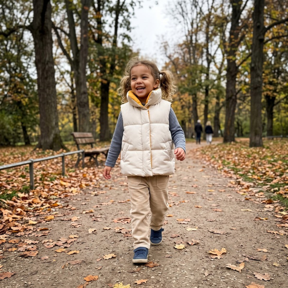 Lilo Stand Collar Padded Vest - Cream