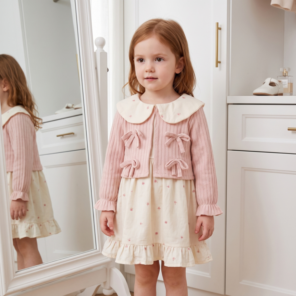 Lilo Doll Collar Floral Dress - Pink