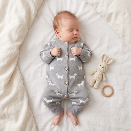Lilo Knitted Sweater Romper - Grey