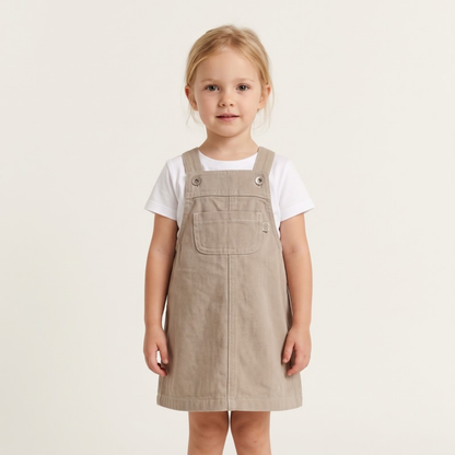 Lilo Denim Overall Skirt - Light Brown