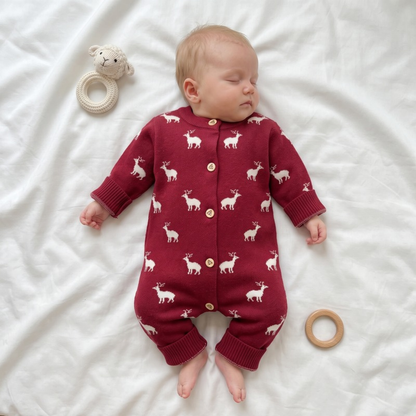Lilo Knitted Sweater Romper - Red Elk