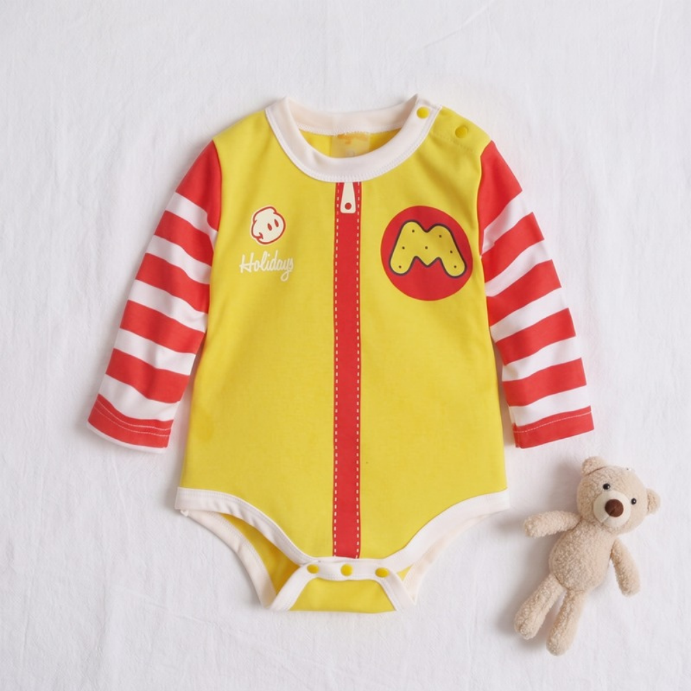 Lilo Moonbeam Baby Cartoon Romper - Yellow Stripe
