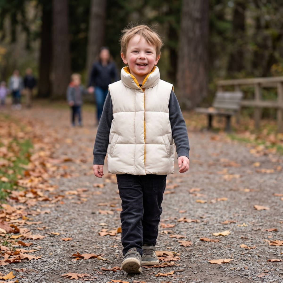 Lilo Stand Collar Padded Vest - Cream