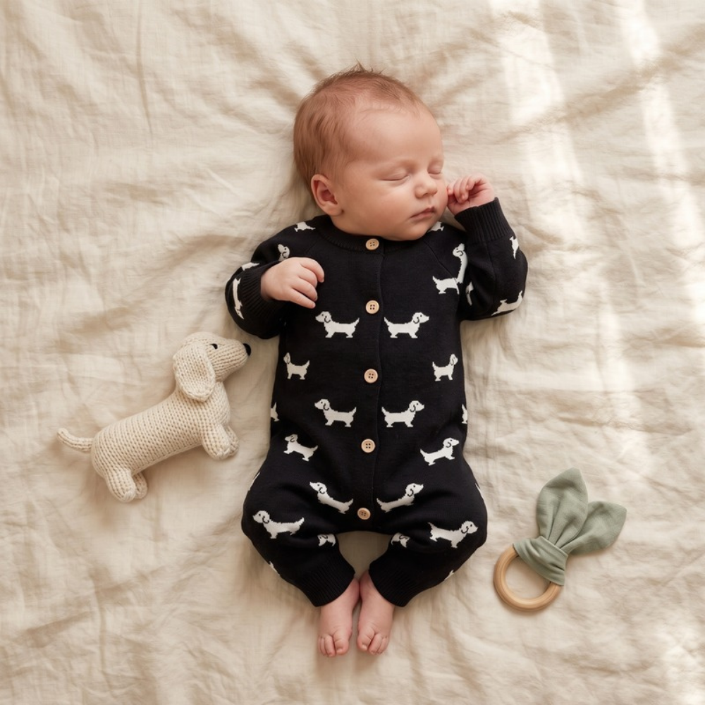 Lilo Knitted Sweater Romper - Black