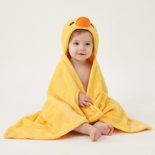Lilo Flannel Hooded Cloak - Yellow Duck