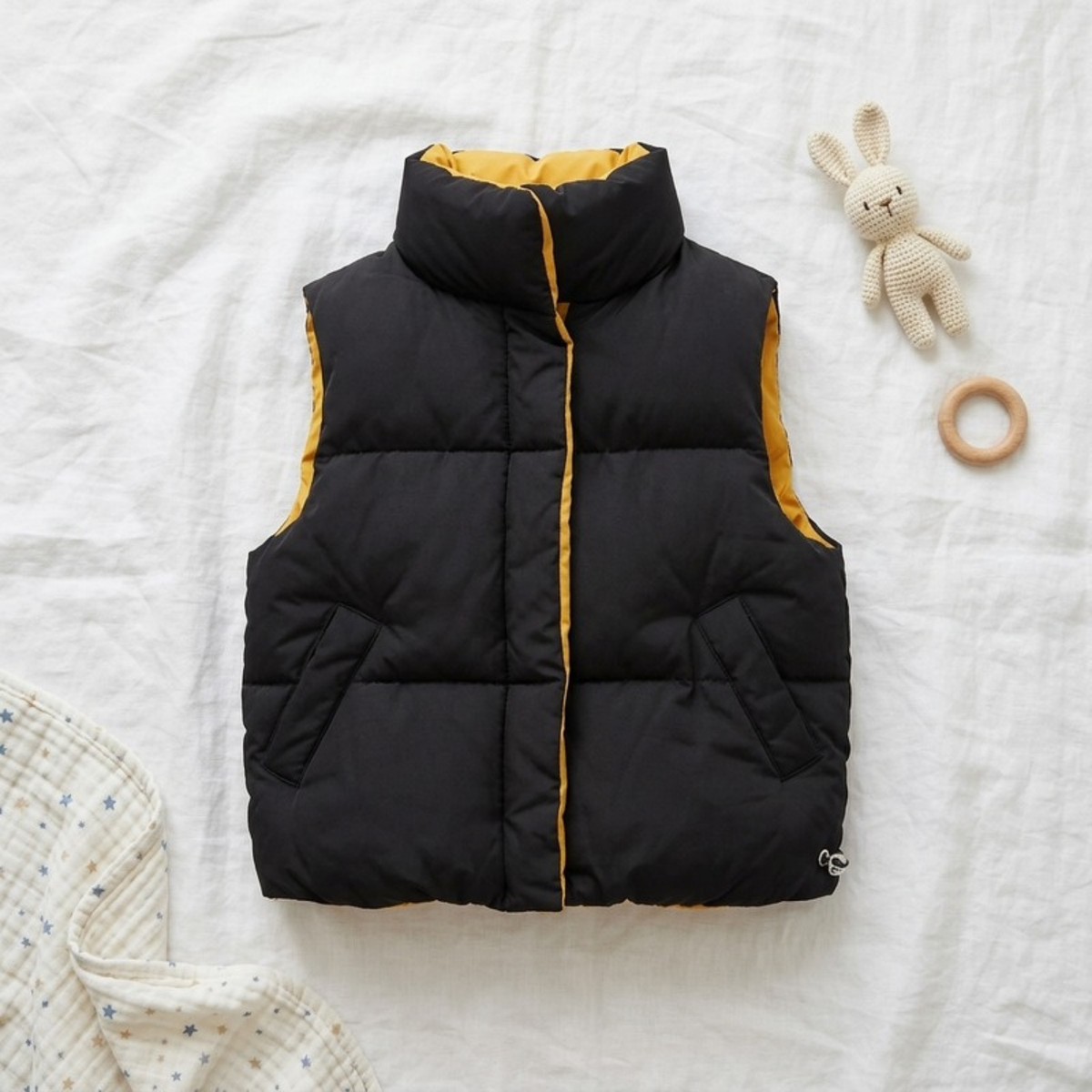 Lilo Stand Collar Padded Vest - Black