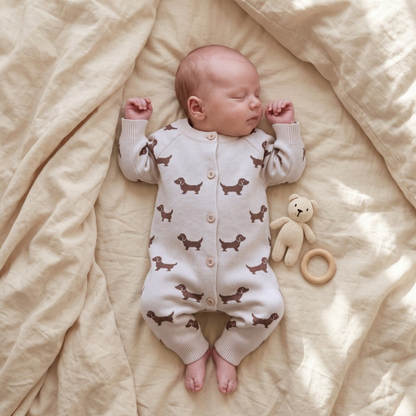 Lilo Knitted Sweater Romper - Cream