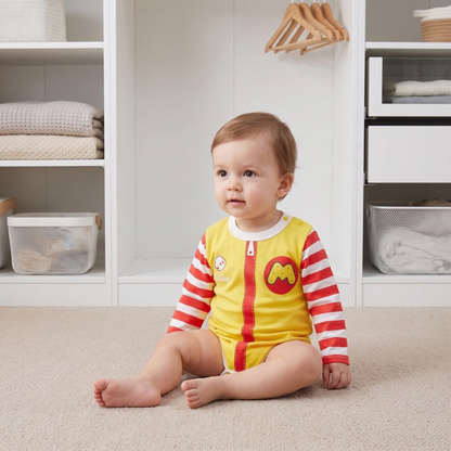 Lilo Moonbeam Baby Cartoon Romper - Yellow Stripe