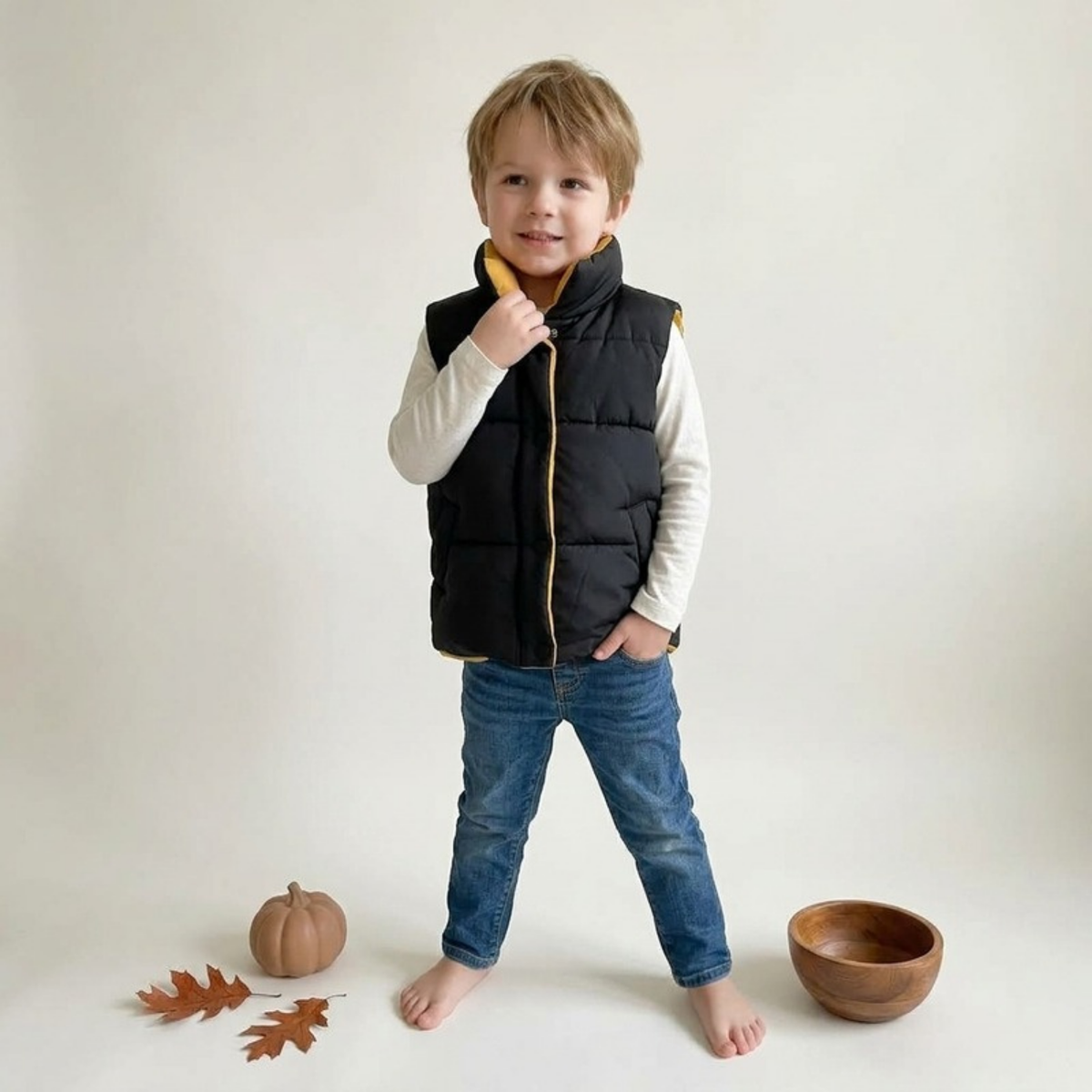 Lilo Stand Collar Padded Vest - Black